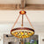 Rust 2-Head Hanging Lamp Baroque Hand Cut Glass Dome Shaped Chandelier Pendant Light Rust Clearhalo 'Ceiling Lights' 'Chandeliers' 'Industrial' 'Middle Century Chandeliers' 'Tiffany Chandeliers' 'Tiffany close to ceiling' 'Tiffany' Lighting' 982499
