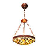 Rust 2-Head Hanging Lamp Baroque Hand Cut Glass Dome Shaped Chandelier Pendant Light Clearhalo 'Ceiling Lights' 'Chandeliers' 'Industrial' 'Middle Century Chandeliers' 'Tiffany Chandeliers' 'Tiffany close to ceiling' 'Tiffany' Lighting' 982501