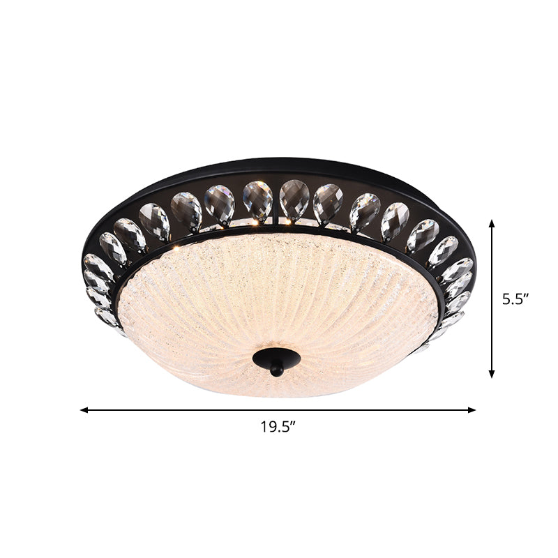 Clear Crystal Glass Dome Flushmount Modern LED Black Flush Mounted Light for Bedroom - Clearhalo - 'Ceiling Lights' - 'Close To Ceiling Lights' - 'Close to ceiling' - 'Flush mount' - Lighting' - 982551