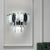 2-Layer Crystal Rectangle Sconce Light Fixture Modernist 3 Heads Black and White Wall Lamp with Leaf Acrylic Deco Black-White Clearhalo 'Cast Iron' 'Glass' 'Industrial' 'Modern wall lights' 'Modern' 'Tiffany' 'Traditional wall lights' 'Wall Lamps & Sconces' 'Wall Lights' Lighting' 982626