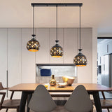 Black Globe/Oval/Waterdrop Pendant Light Modernist 3-Light Metal Multi Ceiling Lamp over Dining Table Black Globe Clearhalo 'Ceiling Lights' 'Modern Pendants' 'Modern' 'Pendant Lights' 'Pendants' Lighting' 982681
