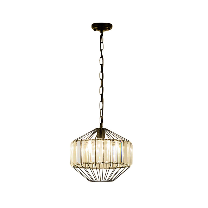 Geometric Crystal Block Hanging Lighting Modern 1 Head Black Ceiling Pendant Lamp Clearhalo 'Ceiling Lights' 'Modern Pendants' 'Modern' 'Pendant Lights' 'Pendants' Lighting' 982720