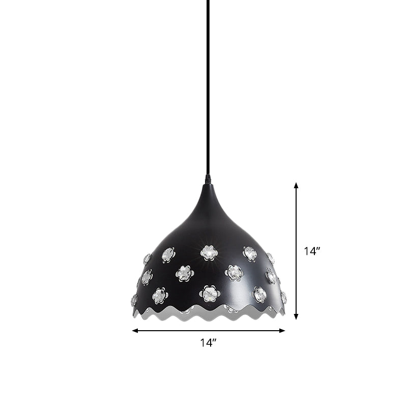 1 Bulb Dining Room Down Lighting Modern Black Finish Hanging Ceiling Lamp with Onion Metal Shade Clearhalo 'Ceiling Lights' 'Modern Pendants' 'Modern' 'Pendant Lights' 'Pendants' Lighting' 982739