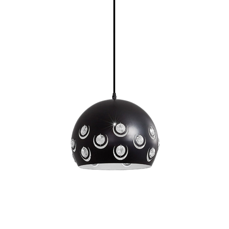 Minimalist 1 Head Drop Pendant with Metal Shade Black Finish Domed Ceiling Suspension Lamp Clearhalo 'Ceiling Lights' 'Modern Pendants' 'Modern' 'Pendant Lights' 'Pendants' Lighting' 982742