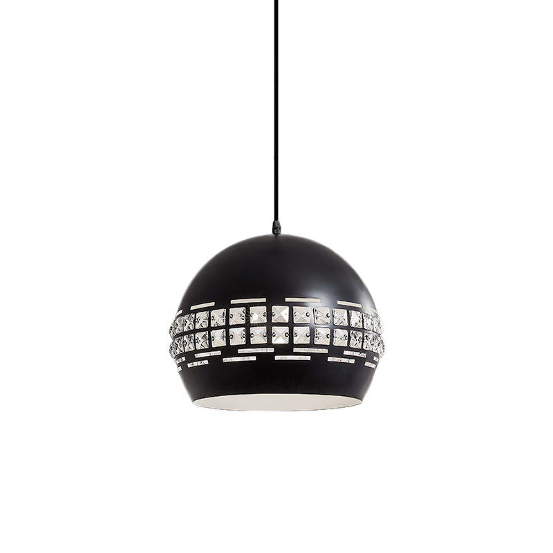 Minimalist 1 Head Drop Pendant with Metal Shade Black Finish Domed Ceiling Suspension Lamp Clearhalo 'Ceiling Lights' 'Modern Pendants' 'Modern' 'Pendant Lights' 'Pendants' Lighting' 982747