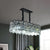 Contemporary 6 Bulbs Island Pendant Light with Crystal Block Shade Black Finish Rectangle Ceiling Hang Fixture Black Clearhalo 'Ceiling Lights' 'Island Lights' Lighting' 982777