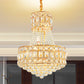 Baroque Empire Chandelier 5 Lights Crystal Suspension Lighting in Gold for Living Room Clearhalo 'Ceiling Lights' 'Chandeliers' Lighting' options 982807