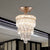 LED Semi Flush Ceiling Light Modernist Tiered Tapered Rectangular Cut Crystal Flush Mount Lamp in Gold Gold Clearhalo 'Ceiling Lights' 'Close To Ceiling Lights' 'Close to ceiling' 'Semi-flushmount' Lighting' 982860