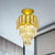 Crystal Rods Gold Flush Mounted Light 4-Tier Taper Single Post-Modern Semi Flush Ceiling Light Fixture Gold Clearhalo 'Ceiling Lights' 'Close To Ceiling Lights' 'Close to ceiling' 'Semi-flushmount' Lighting' 982873