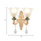 Traditional Ruffle Shade Wall Light 1/2-Bulb Opal Frosted Glass Sconce Lighting in Gold Clearhalo 'Wall Lamps & Sconces' 'Wall Lights' Lighting' 982959