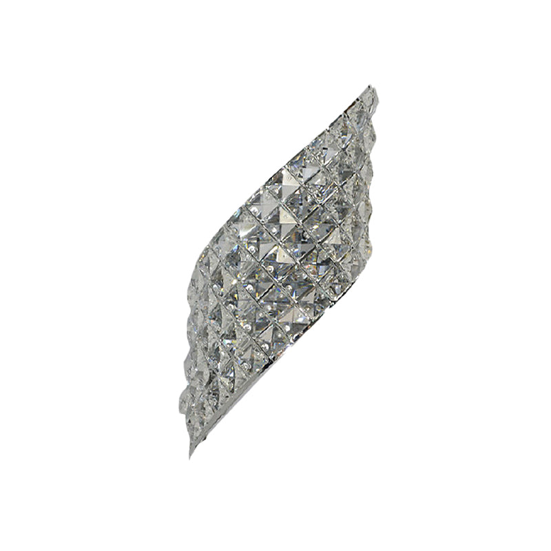 Twisted Leaf Clear Cut Crystal Sconce Minimalistic 4 Bulbs Corner Wall Mounted Lamp Clearhalo 'Modern wall lights' 'Modern' 'Wall Lamps & Sconces' 'Wall Lights' Lighting' 982966