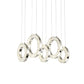 Nickel 5 Lights Multi Pendant Contemporary Crystal-Encrusted Circles Hanging Lamp over Table Clearhalo 'Ceiling Lights' 'Modern Pendants' 'Modern' 'Pendant Lights' 'Pendants' Lighting' 982991