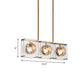 Rectangular Kitchen Island Light Postmodern Clear Crystal 3/4 Heads Gold Hanging Lamp Kit Clearhalo 'Ceiling Lights' 'Island Lights' Lighting' 983058