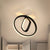 Ring and Rhombus Flush Mount Modern Acrylic White/Black LED Ceiling Lighting in White/Warm Light for Bedroom Black Clearhalo 'Ceiling Lights' 'Close To Ceiling Lights' 'Close to ceiling' 'Flush mount' Lighting' 983067