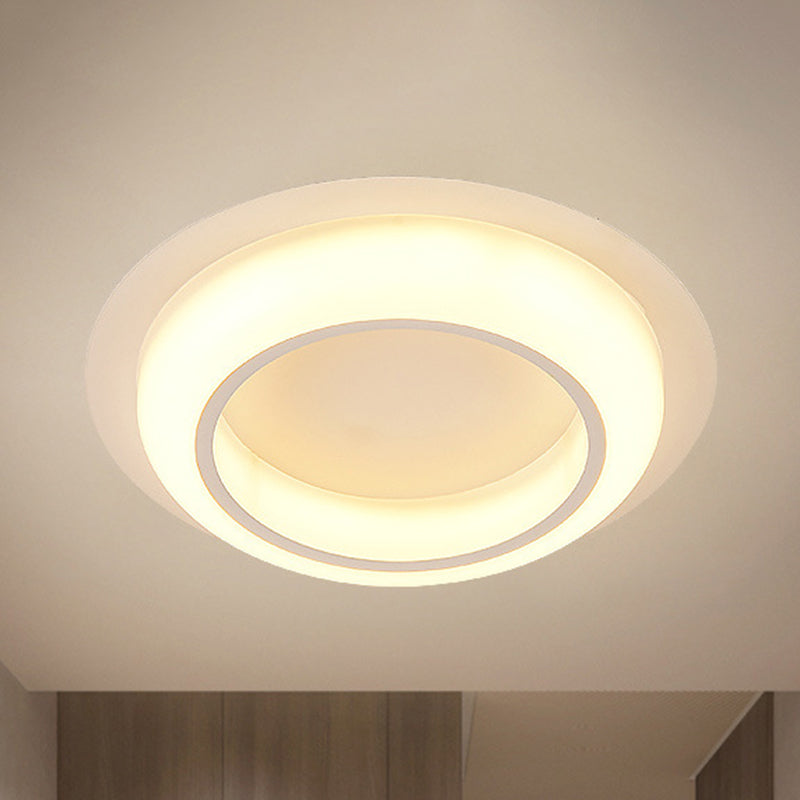 Acrylic Circle-Shaped Ceiling Lighting Nordic Black/White/Grey LED Flush Mount Fixture for Bedroom White Clearhalo 'Ceiling Lights' 'Close To Ceiling Lights' 'Close to ceiling' 'Flush mount' Lighting' 983075