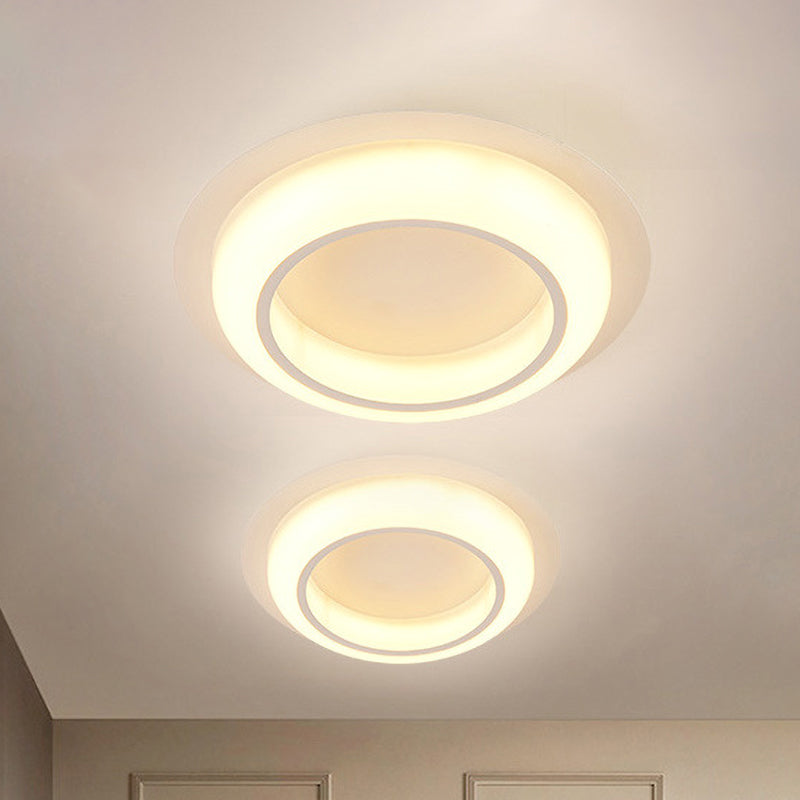 Acrylic Circle-Shaped Ceiling Lighting Nordic Black/White/Grey LED Flush Mount Fixture for Bedroom Clearhalo 'Ceiling Lights' 'Close To Ceiling Lights' 'Close to ceiling' 'Flush mount' Lighting' 983076