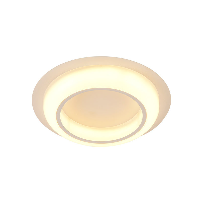 Acrylic Circle-Shaped Ceiling Lighting Nordic Black/White/Grey LED Flush Mount Fixture for Bedroom Clearhalo 'Ceiling Lights' 'Close To Ceiling Lights' 'Close to ceiling' 'Flush mount' Lighting' 983077
