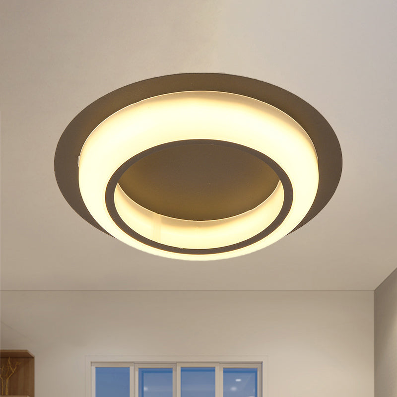Acrylic Circle-Shaped Ceiling Lighting Nordic Black/White/Grey LED Flush Mount Fixture for Bedroom Clearhalo 'Ceiling Lights' 'Close To Ceiling Lights' 'Close to ceiling' 'Flush mount' Lighting' 983081