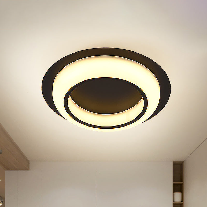Acrylic Circle-Shaped Ceiling Lighting Nordic Black/White/Grey LED Flush Mount Fixture for Bedroom Clearhalo 'Ceiling Lights' 'Close To Ceiling Lights' 'Close to ceiling' 'Flush mount' Lighting' 983084