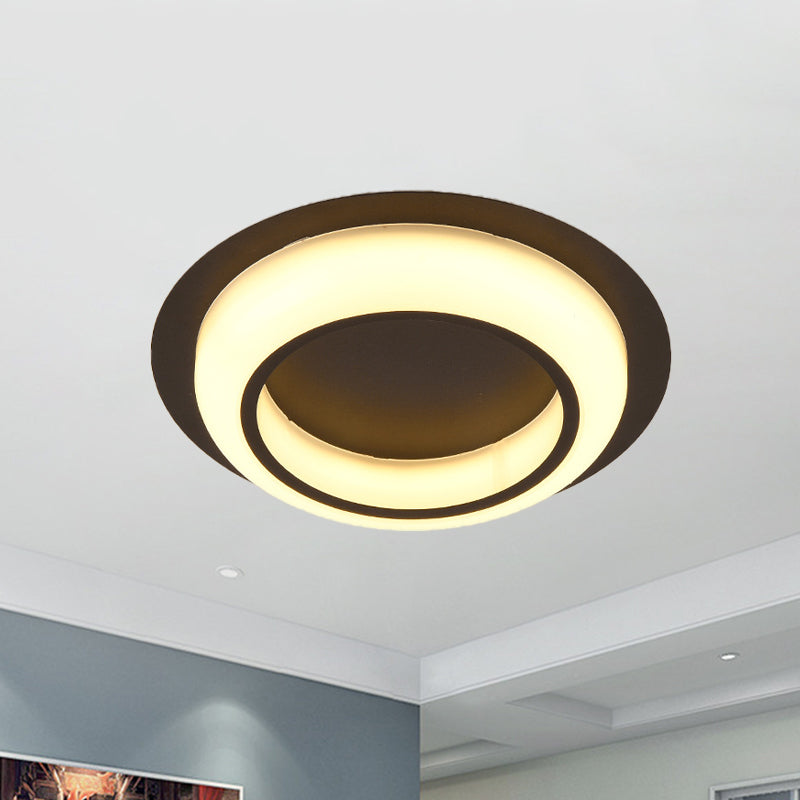 Acrylic Circle-Shaped Ceiling Lighting Nordic Black/White/Grey LED Flush Mount Fixture for Bedroom Clearhalo 'Ceiling Lights' 'Close To Ceiling Lights' 'Close to ceiling' 'Flush mount' Lighting' 983085
