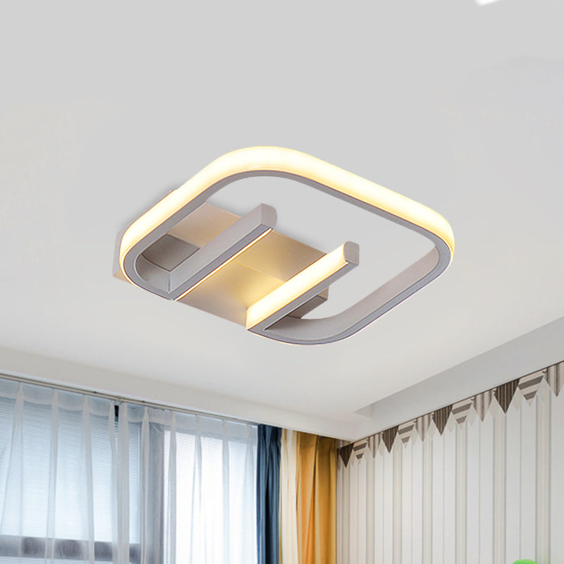 Metallic Geometrical Flush Mount Nordic White/Black/Gold LED Ceiling Light Fixture in White/Warm Light for Hallway - Clearhalo - 'Ceiling Lights' - 'Close To Ceiling Lights' - 'Close to ceiling' - 'Flush mount' - Lighting' - 983097