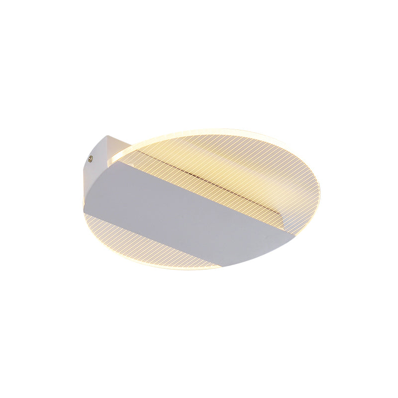 Geometrical Flushmount Lighting Minimal Acrylic Black/White/Gold LED Ceiling Flush in White/Warm Light