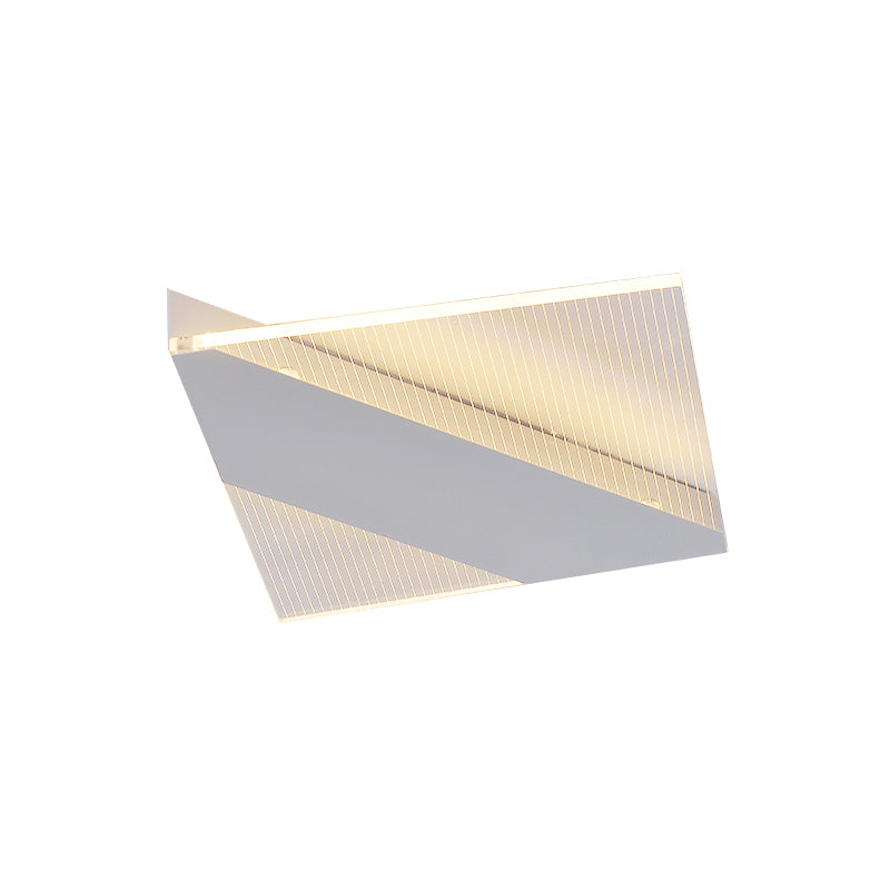 Geometric Ceiling Lamp Modern Acrylic LED Black/White/Gold Flush Mount for Bedroom , White/Warm Light