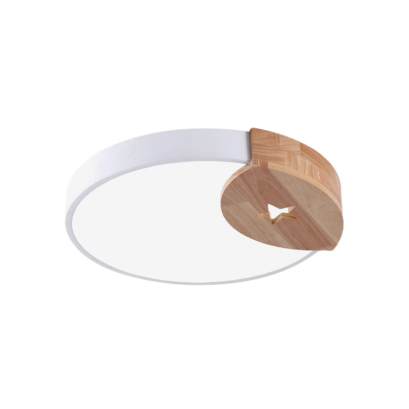 9"/12" W Circle Ceiling Mounted Fixture Modern Acrylic White LED Flush Light in White/Warm Light Clearhalo 'Ceiling Lights' 'Close To Ceiling Lights' 'Close to ceiling' 'Flush mount' Lighting' 983169