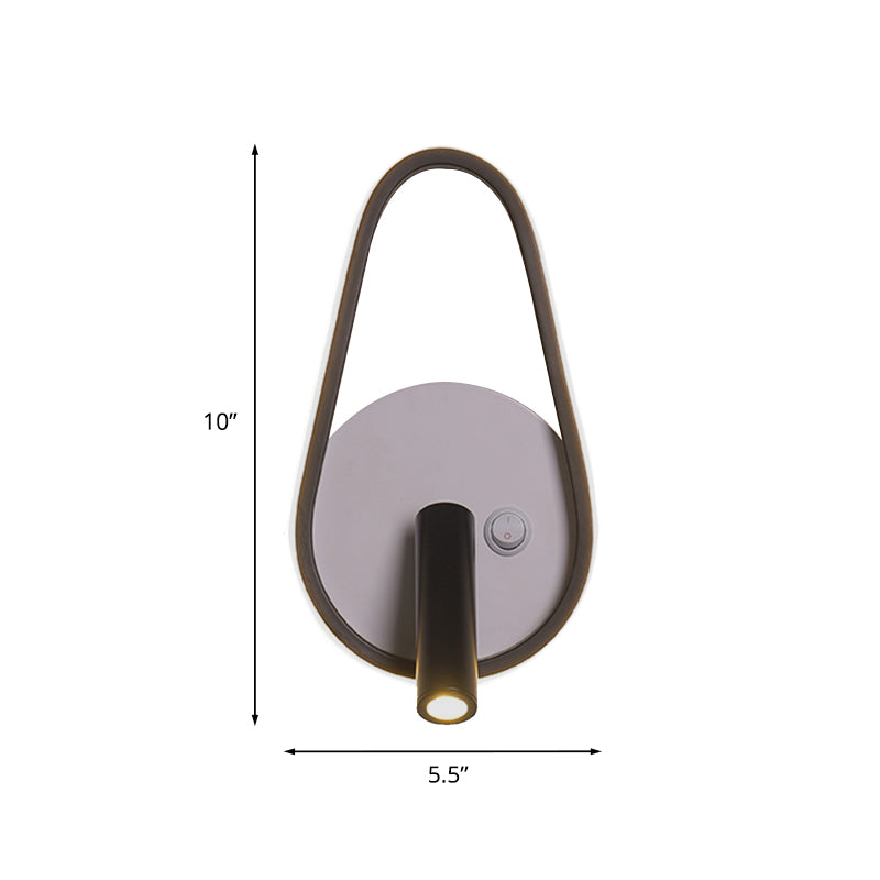 Contemporary Circle/Square/Ellipse Sconce Metal LED Bedside Wall Lighting in Black, White/Warm Light Clearhalo 'Cast Iron' 'Glass' 'Industrial' 'Modern wall lights' 'Modern' 'Tiffany' 'Traditional wall lights' 'Wall Lamps & Sconces' 'Wall Lights' Lighting' 983215