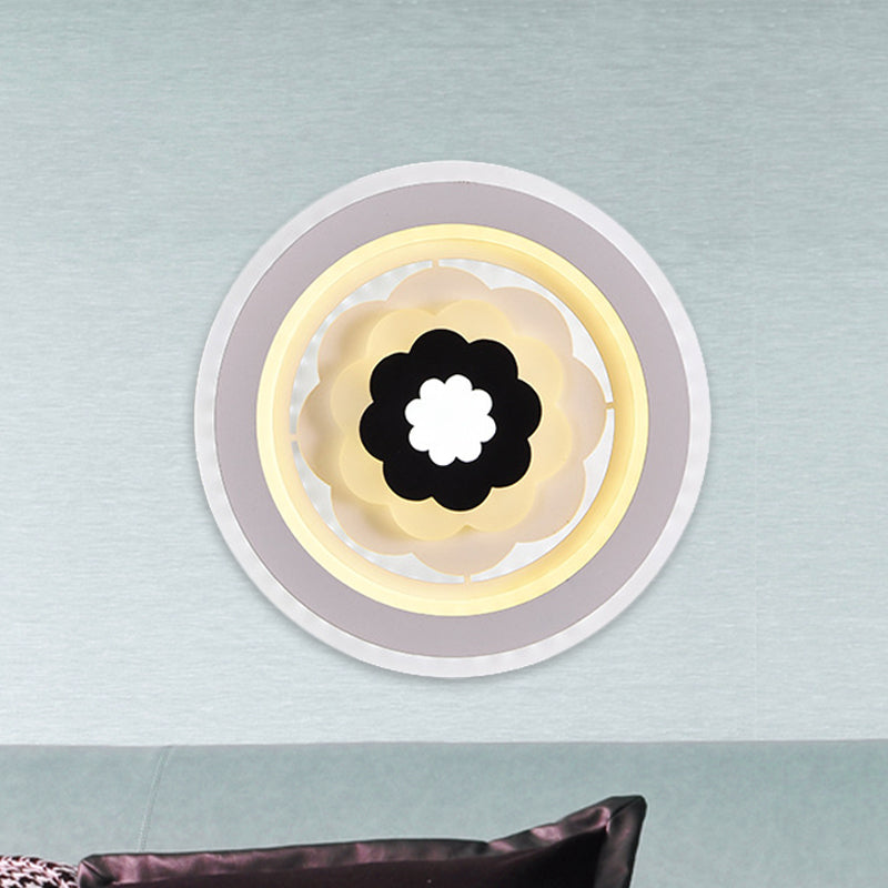 Acrylic Round Sconce Lamp Fixture Contemporary LED White Wall Mount Light for Bedside Clearhalo 'Cast Iron' 'Glass' 'Industrial' 'Modern wall lights' 'Modern' 'Tiffany' 'Traditional wall lights' 'Wall Lamps & Sconces' 'Wall Lights' Lighting' 983264