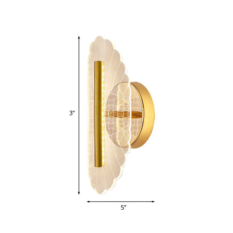 Metallic Geometric Sconce Light Fixture Minimal LED Gold Wall Lighting Idea in White/Warm Light for Living Room Clearhalo 'Cast Iron' 'Glass' 'Industrial' 'Modern wall lights' 'Modern' 'Tiffany' 'Traditional wall lights' 'Wall Lamps & Sconces' 'Wall Lights' Lighting' 983292