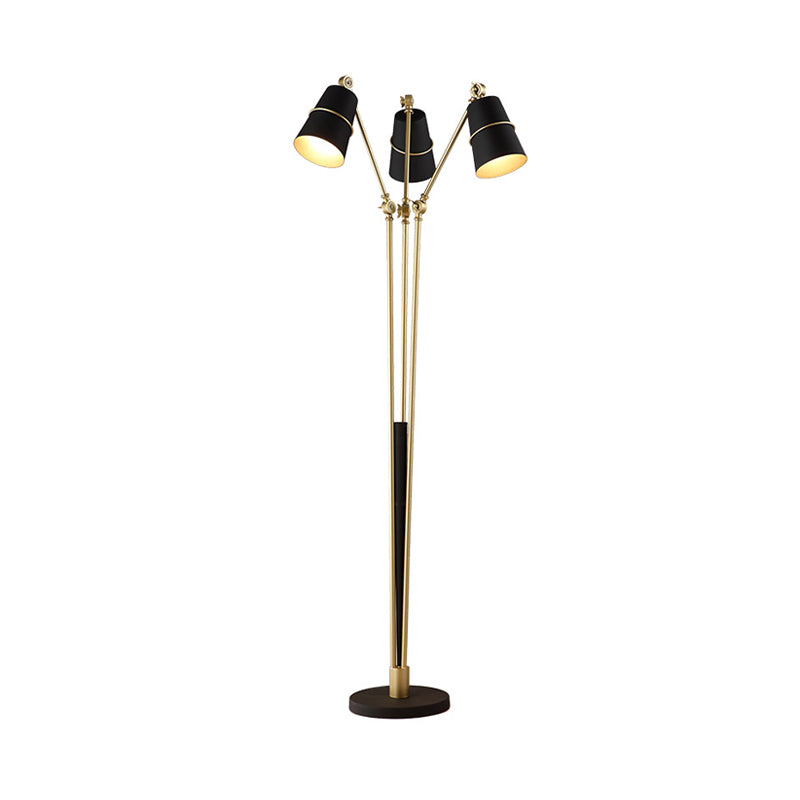 Bell Living Room Floor Reading Light Metal 3 Heads Modernist Tree Stand Up Lamp in White/Black Clearhalo 'Floor Lamps' 'Lamps' Lighting' 983356