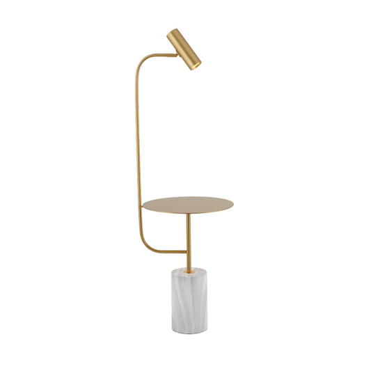 Gold Finish Short Tube Stand Up Light Modernism LED Metallic Floor Table Lamp for Drawing Room Clearhalo 'Floor Lamps' 'Lamps' Lighting' 983385