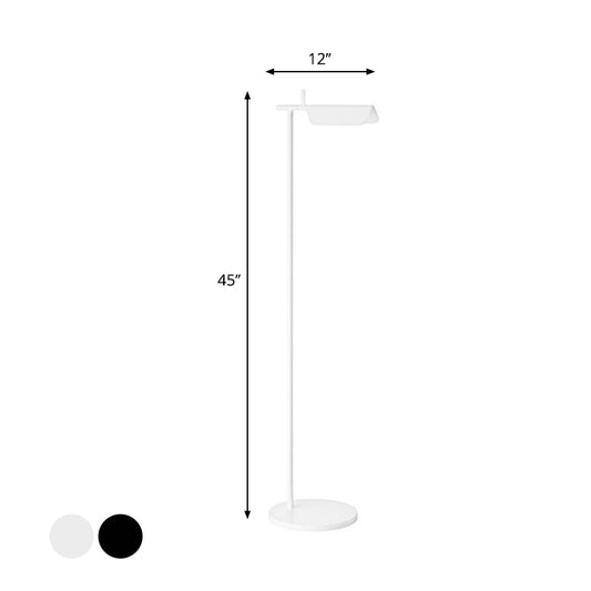 Minimalist Right Angle Floor Lighting Metallic LED Bedroom Standing Floor Lamp in White/Black Clearhalo 'Floor Lamps' 'Lamps' Lighting' 983398