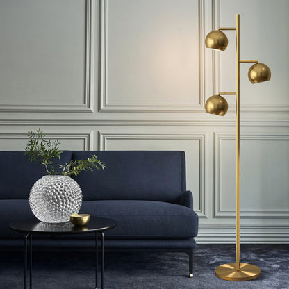 Postmodern Sphere Tree Floor Lighting Metallic 3-Light Drawing Room Stand Up Lamp in Gold Gold Clearhalo 'Floor Lamps' 'Lamps' Lighting' 983411