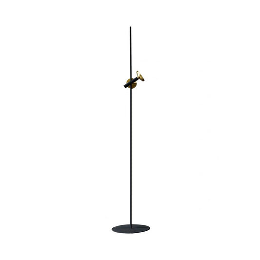 Tube Floor Lighting Post Modern Metal Black and Gold LED Standing Floor Lamp for Living Room Clearhalo 'Floor Lamps' 'Lamps' Lighting' 983425