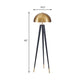 Mid Century Semicircle Stand Up Lamp Metal 1 Bulb Living Room Tripod Floor Light in Black and Gold Clearhalo 'Floor Lamps' 'Lamps' Lighting' 983434