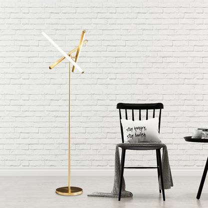 Gold Geometrical Floor Lighting Simplicity LED Metallic Standing Lamp for Living Room Gold Clearhalo 'Floor Lamps' 'Lamps' Lighting' 983491