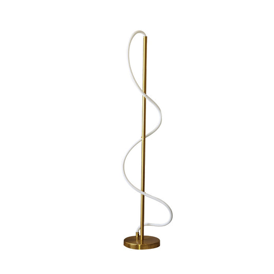 Glass Spiral Standing Lamp Minimalist LED Gold Floor Reading Lighting in Warm/White Light Clearhalo 'Floor Lamps' 'Lamps' Lighting' 983497