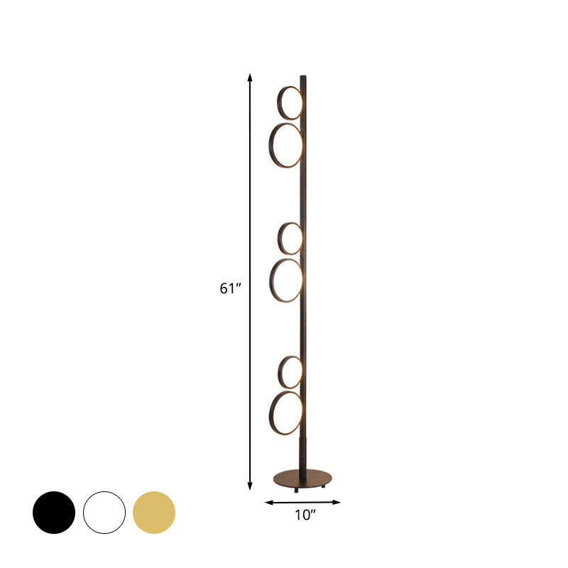 Sphere Shape Stand Up Lamp Nordic Acrylic Black/White/Gold LED Floor Lighting in Warm/White Light Clearhalo 'Floor Lamps' 'Lamps' Lighting' 983506