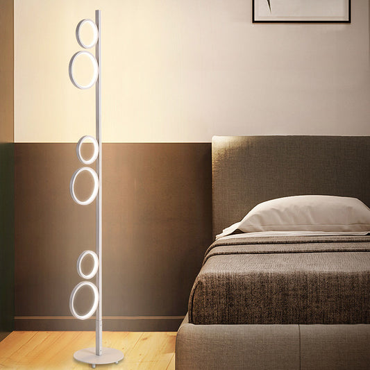 Sphere Shape Stand Up Lamp Nordic Acrylic Black/White/Gold LED Floor Lighting in Warm/White Light Clearhalo 'Floor Lamps' 'Lamps' Lighting' 983508