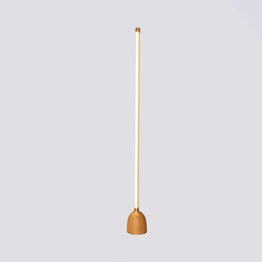 Wood Tubular Standing Lamp Nordic LED Floor Reading Lighting in Beige for Living Room Clearhalo 'Floor Lamps' 'Lamps' Lighting' 983569