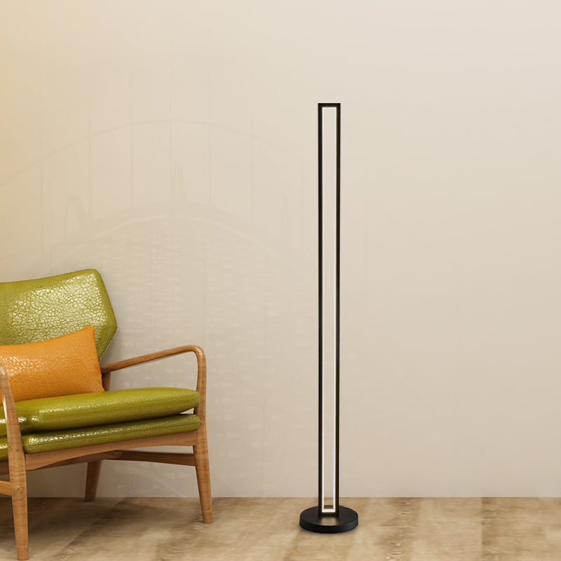 Rectangle Frame Stand Up Lamp Contemporary Metallic Black/White LED ...