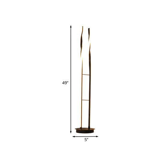 Minimalist Ladder Standing Lamp Acrylic LED Bedroom Reading Floor Lighting in Black, Warm/White/Natural Light Clearhalo 'Floor Lamps' 'Lamps' Lighting' 983622