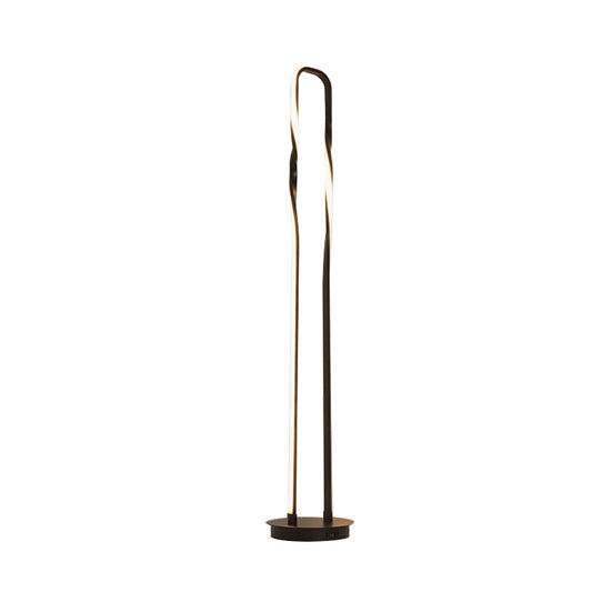 Black Rectangle Frame Floor Reading Lighting Contemporary LED Metal Stand Up Lamp in Warm/White/Natural Light Clearhalo 'Floor Lamps' 'Lamps' Lighting' 983625