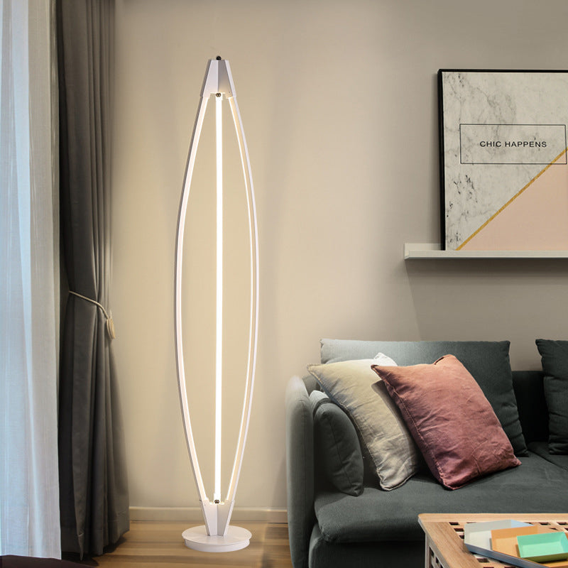 Geometric Standing Lamp Nordic Acrylic Black/White/Gold LED Reading Lighting for Living Room, Warm/White Light Clearhalo 'Floor Lamps' 'Lamps' Lighting' 983631