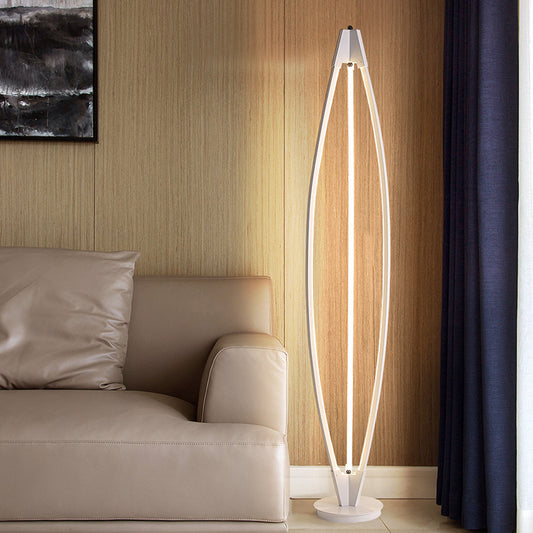 Geometric Standing Lamp Nordic Acrylic Black/White/Gold LED Reading Lighting for Living Room, Warm/White Light Clearhalo 'Floor Lamps' 'Lamps' Lighting' 983632
