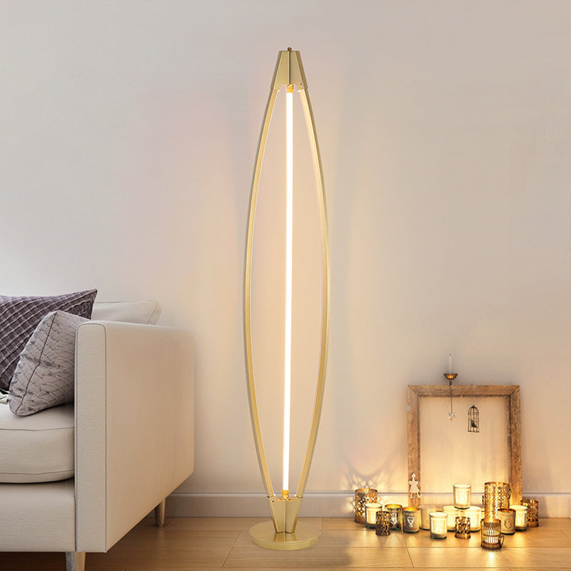 Geometric Standing Lamp Nordic Acrylic Black/White/Gold LED Reading Lighting for Living Room, Warm/White Light Clearhalo 'Floor Lamps' 'Lamps' Lighting' 983636