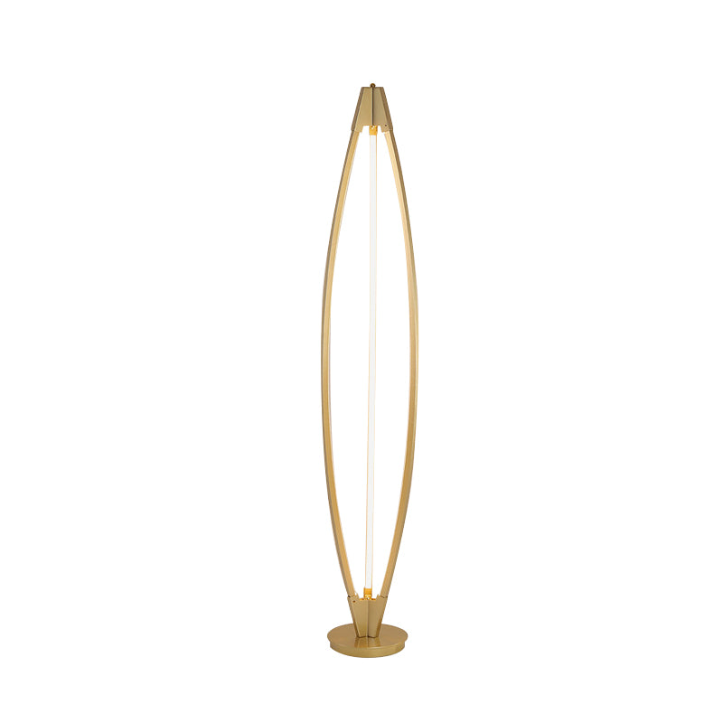 Geometric Standing Lamp Nordic Acrylic Black/White/Gold LED Reading Lighting for Living Room, Warm/White Light Clearhalo 'Floor Lamps' 'Lamps' Lighting' 983637