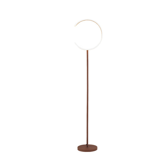 Simplicity C-Like Stand Up Lamp Acrylic LED Bedside Floor Reading Lighting in Coffee, Warm/White Light Clearhalo 'Floor Lamps' 'Lamps' Lighting' 983653